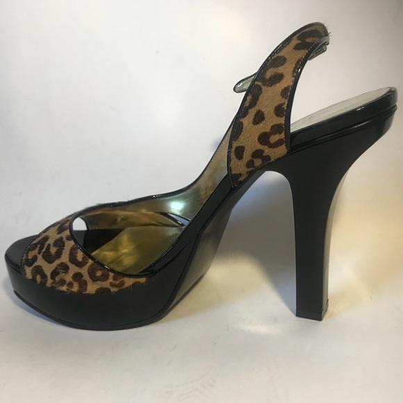 Sexy Asymmetrical Leopard Print Block Heel Pumps - Picture 6 of 10